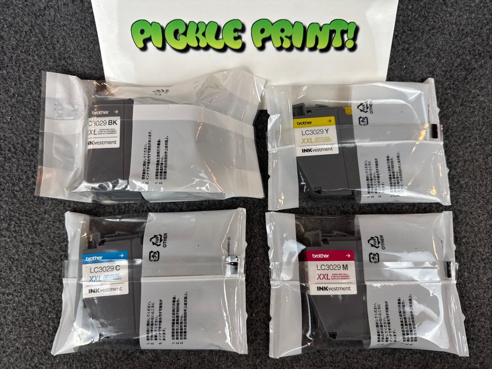 4PK GENUINE Brother LC3029 XXL Super High Yield C/Y/M/BK Ink Cartridges