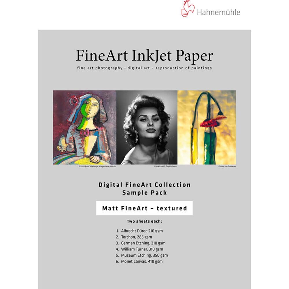 Hahnemuhle Matte Textured Archival Inkjet Paper Sample Pack, 8.5×11″, 10 Sheets
