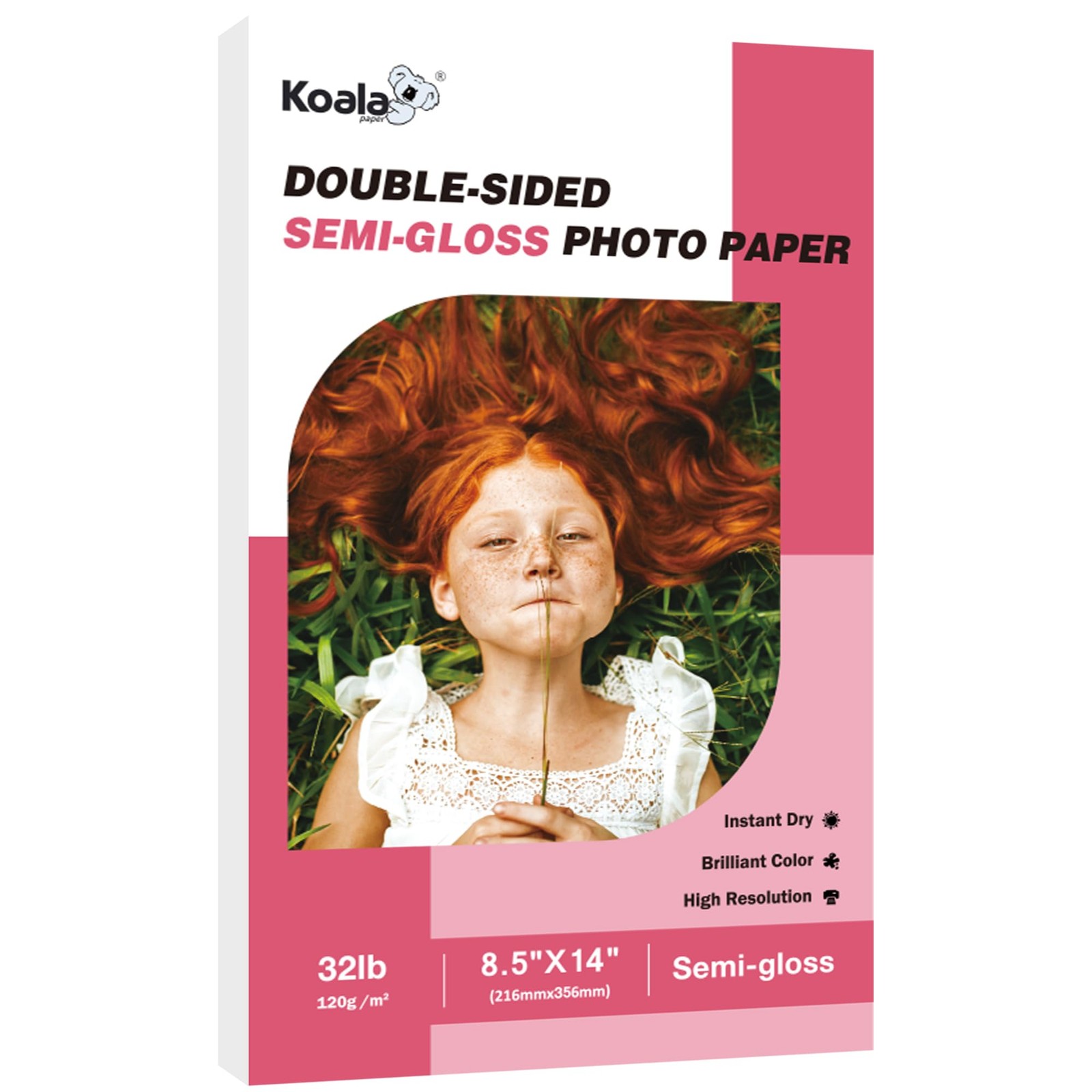 100 Sheets Koala 8.5×14 Inch Thin Double Sided SemiGloss Photo Paper 32LB