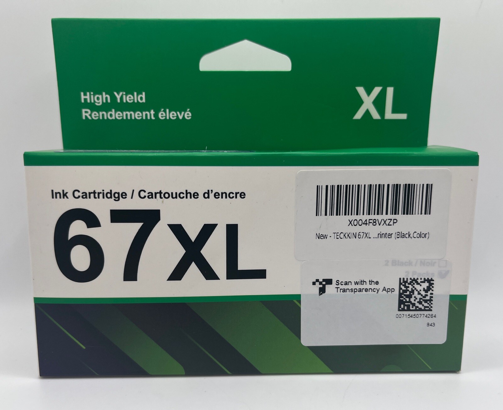 High Yield 67 XL 2 Pack One Black 67 XL & Color 67 XL. SEALED EXP : 8/26