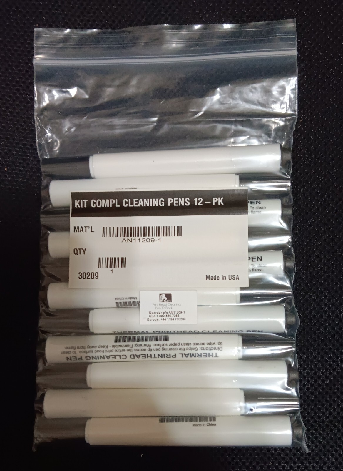 Pack of 11 New Zebra AN11209-1 Thermal Label Printer Printhead Cleaning Pen USA