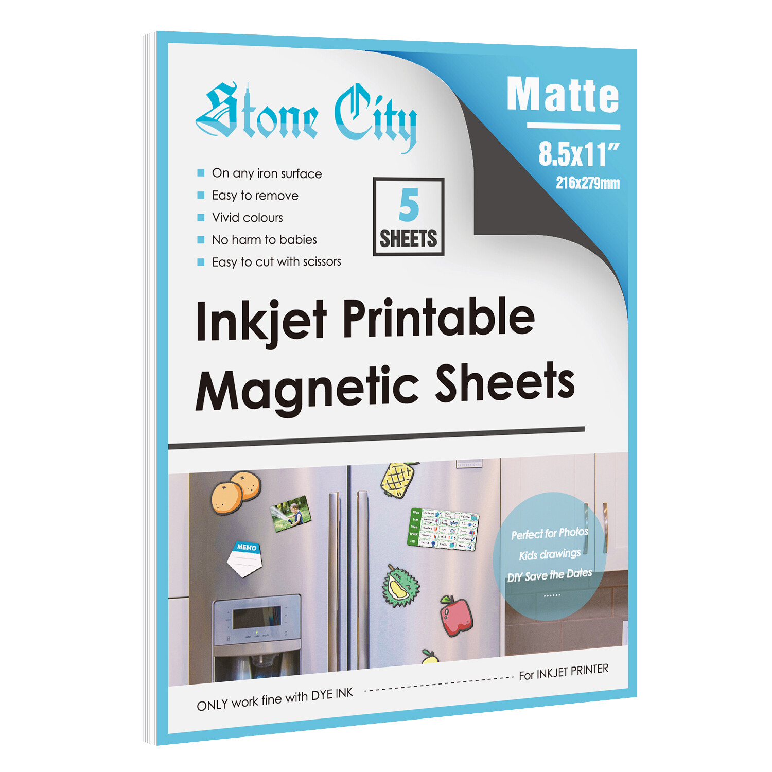 Printable Magnet Sheets Magnetic Photo Paper 8.5×11 Matte Inkjet Laser Cricut
