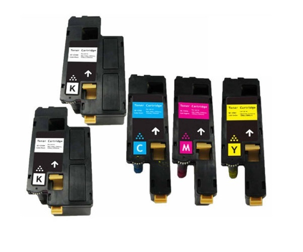 5PK 2 BK & 3 Color Toner For Dell C1660W C1660 332-0399 332-0400 332-0401 / 0402