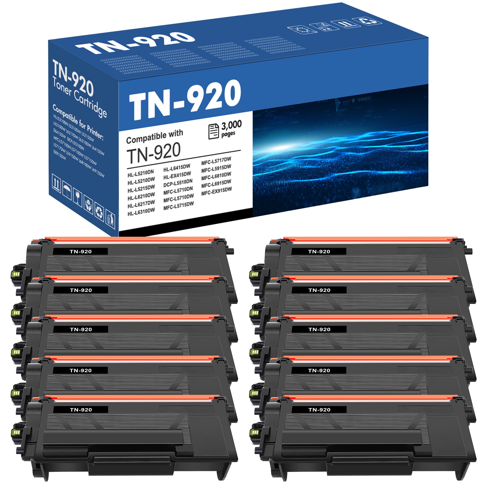 TN920XL XXL XXXL Fits for Brother TN920 Toner HL-L5210DW L6210DW MFC-L5715DW lot