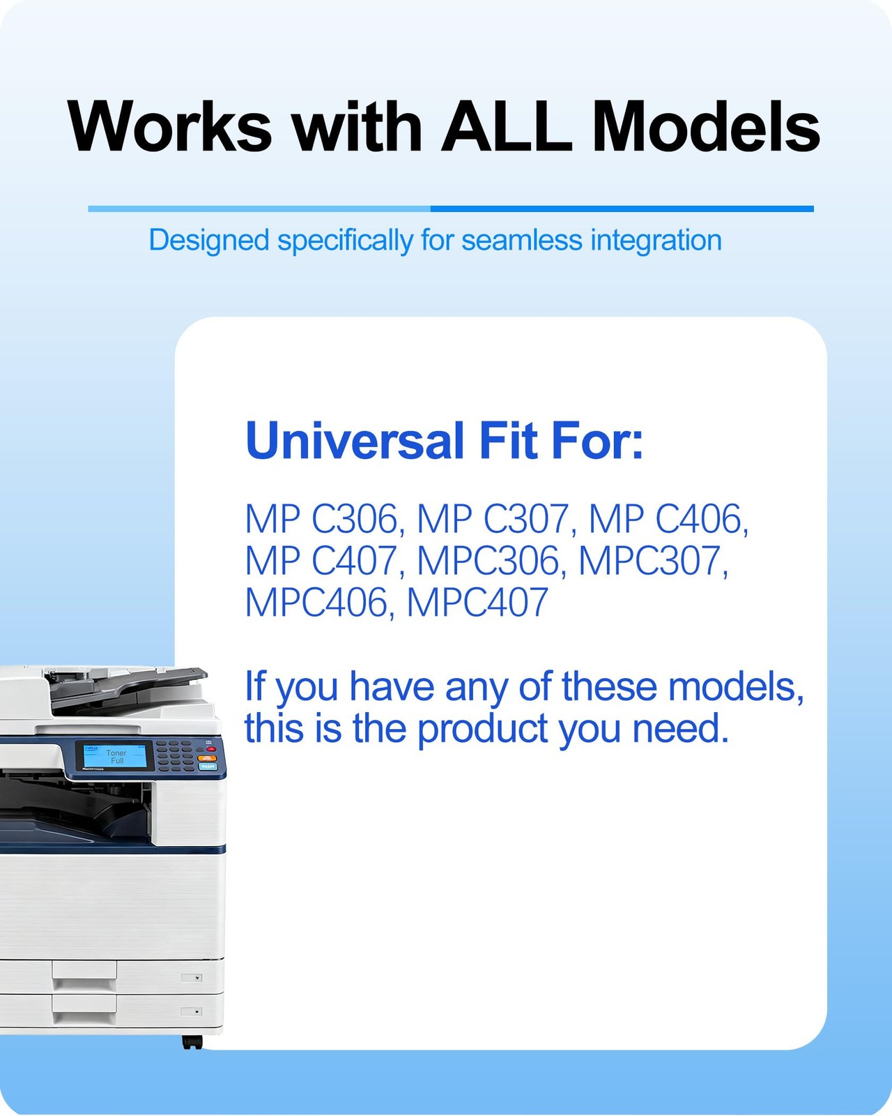 MP MP C306, MP C307, MP C406, MP C407 842091 842092 842093 842094 Toner Cartr…
