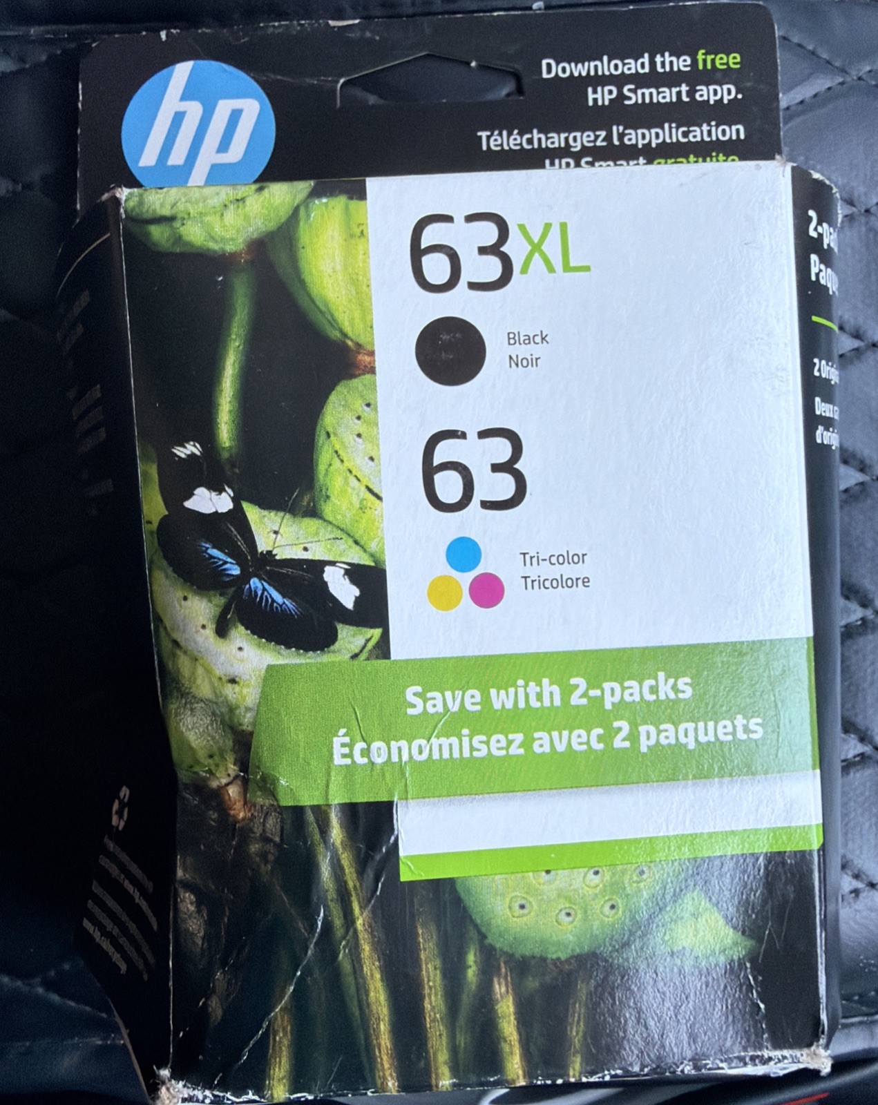 HP 63XL Black 63 Tri-Color Ink Cartridge.EXP 10/27