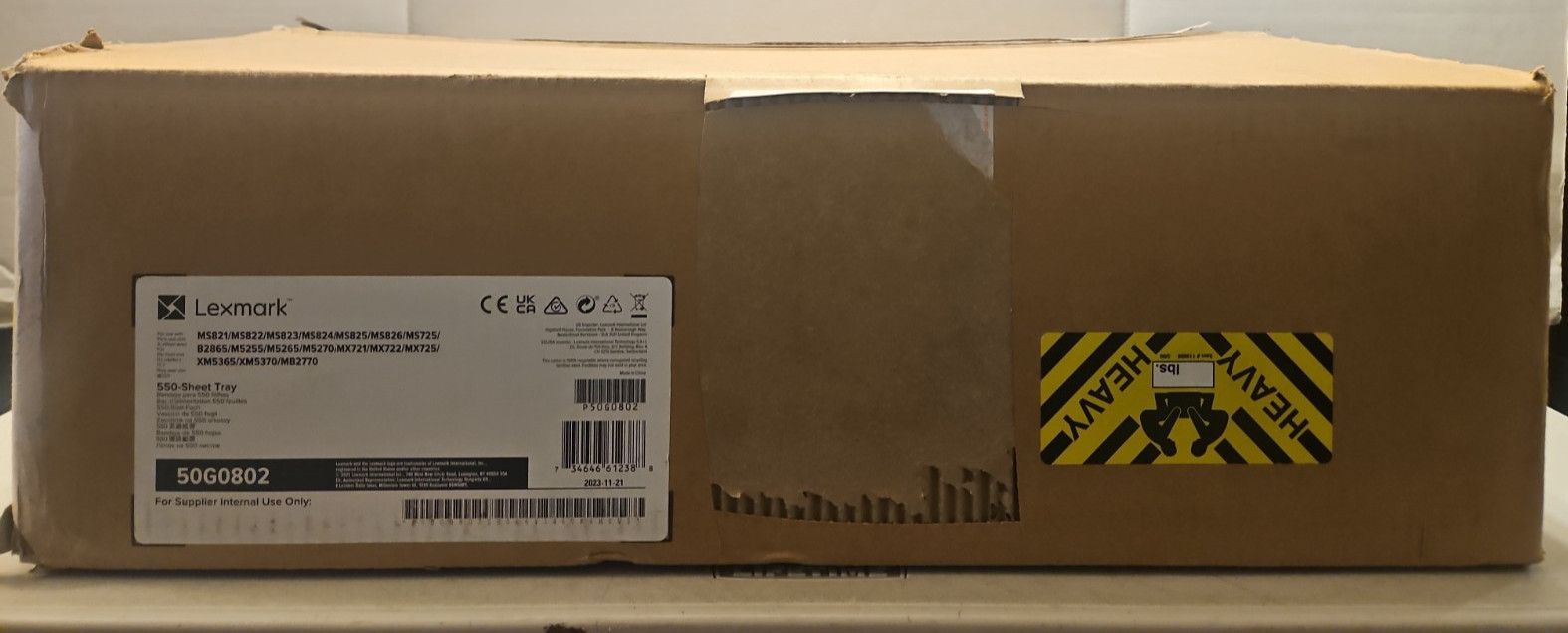 Lexmark 550-Sheet Tray 50G0802 For MS821 – New (open box)