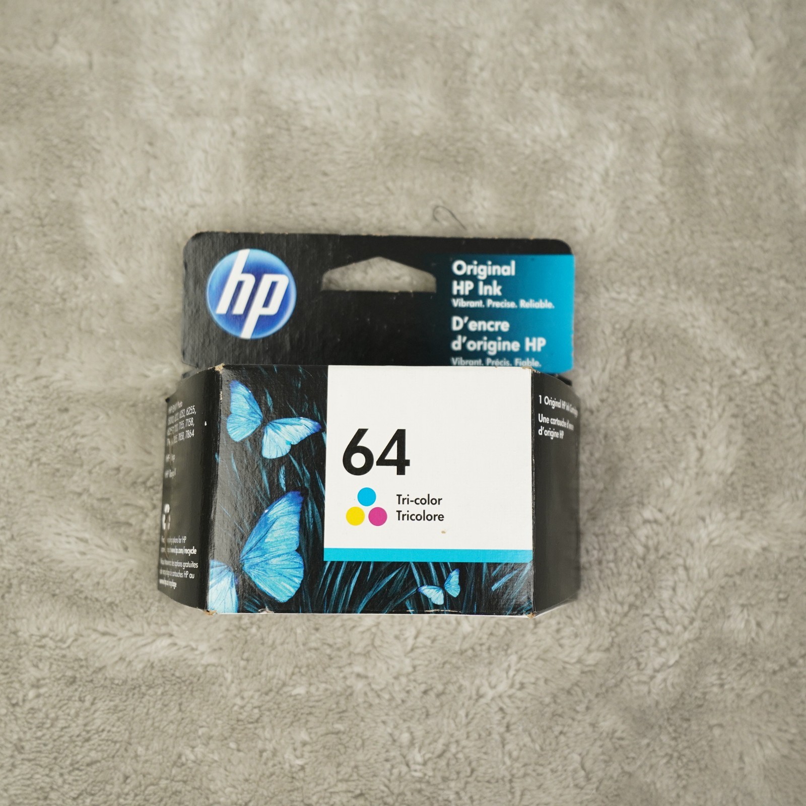 HP 64 Tri-color Ink Cartridge N9J89AN Genuine HP Ink New Sealed EXP 10/2023