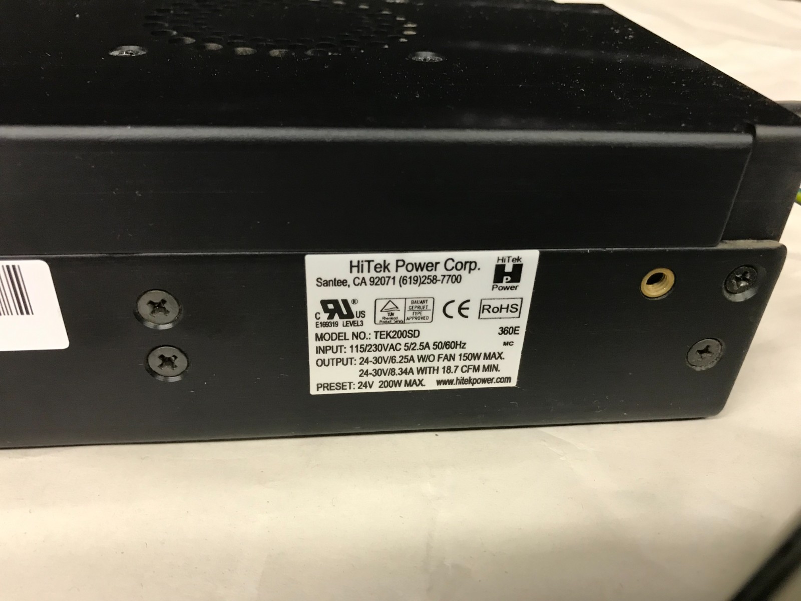 Power Supply for Paxar Monarch 9855 Label Printer HiTek TEK200SD 24V