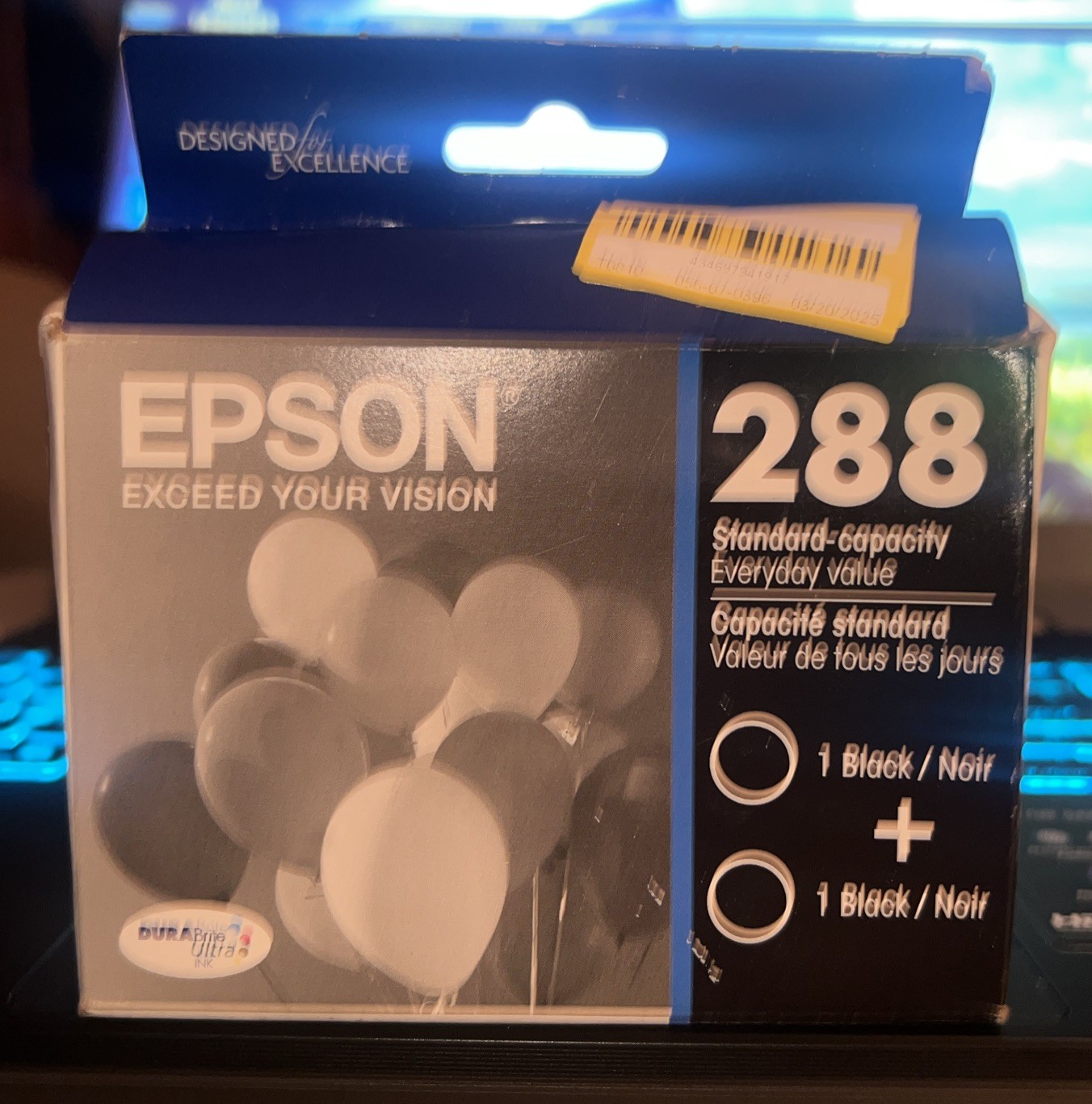 Epson 288 Ink Cartridge – Black (T288120-D2) EXP 02/2026 Sealed