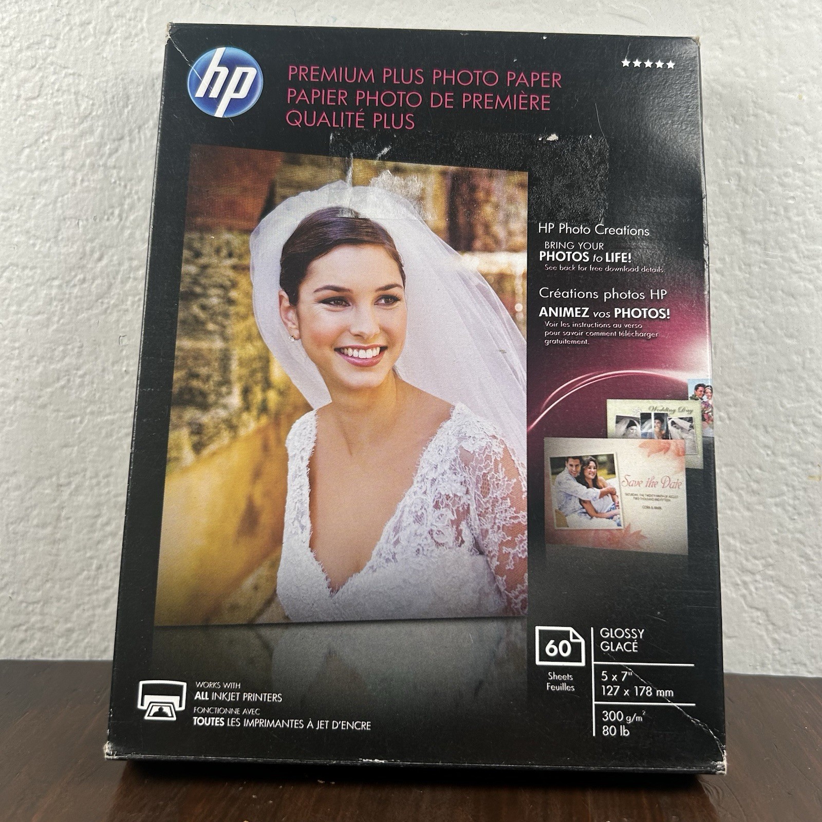 HP Premium Plus Photo Paper, 5×7, Glossy, CR669A, 60 pages