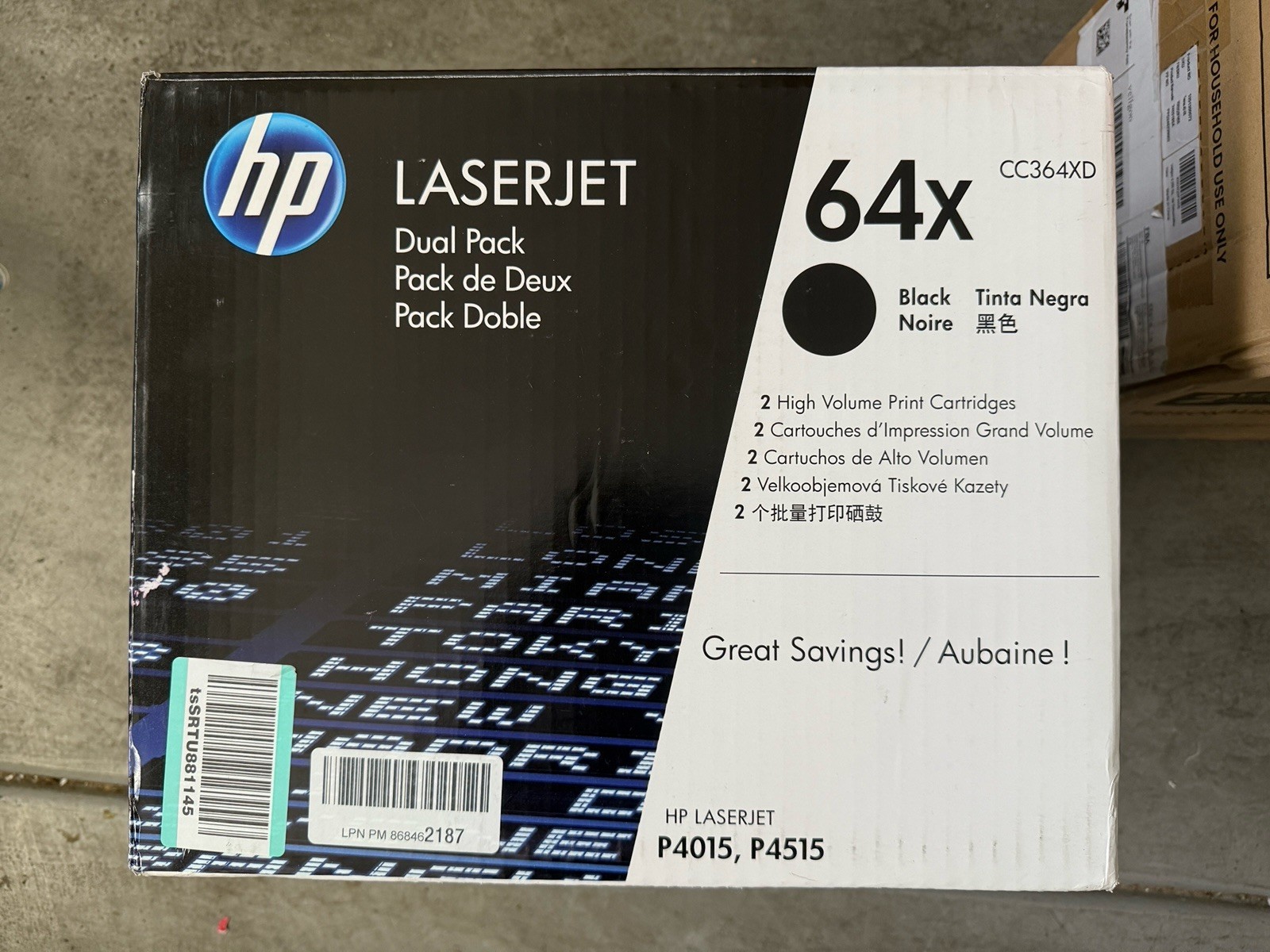 Genuine HP LaserJet 64X High Yield Black Toner Cartridge Dual Pack – CC364XD