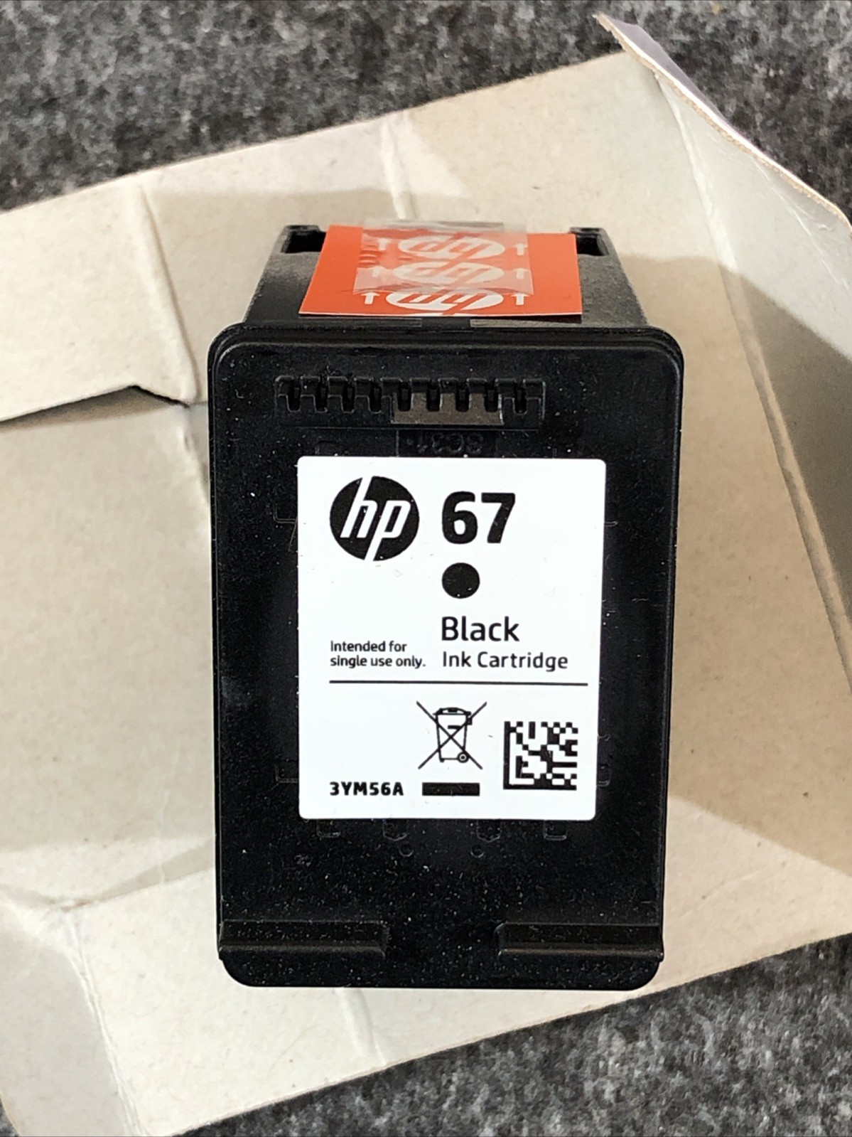 HP 67 Black Negro NOIR Original Ink Cartridge EXP 1-24-2024 Open Box