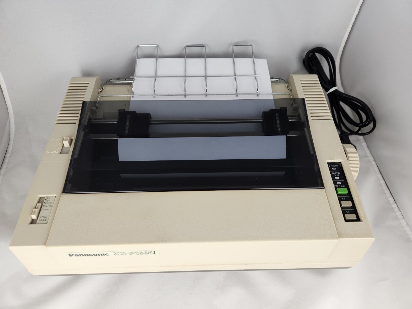 Vintage PANASONIC (Commodore) KX-P1091 Dot Matrix Printer – Power On Tested Only