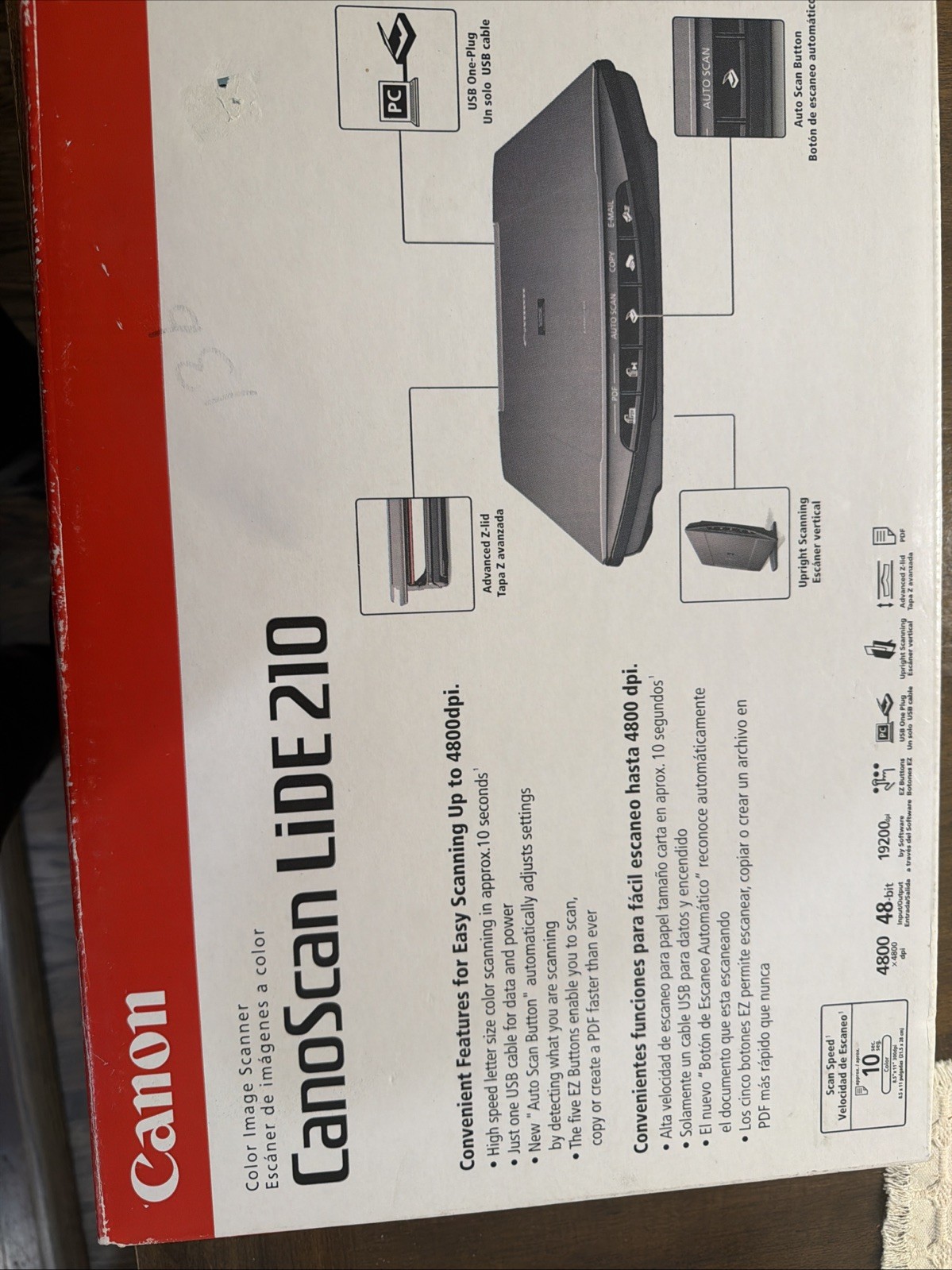 Canon CanoScan LiDE210 Flatbed Scanner USB Color Image Still In Packages