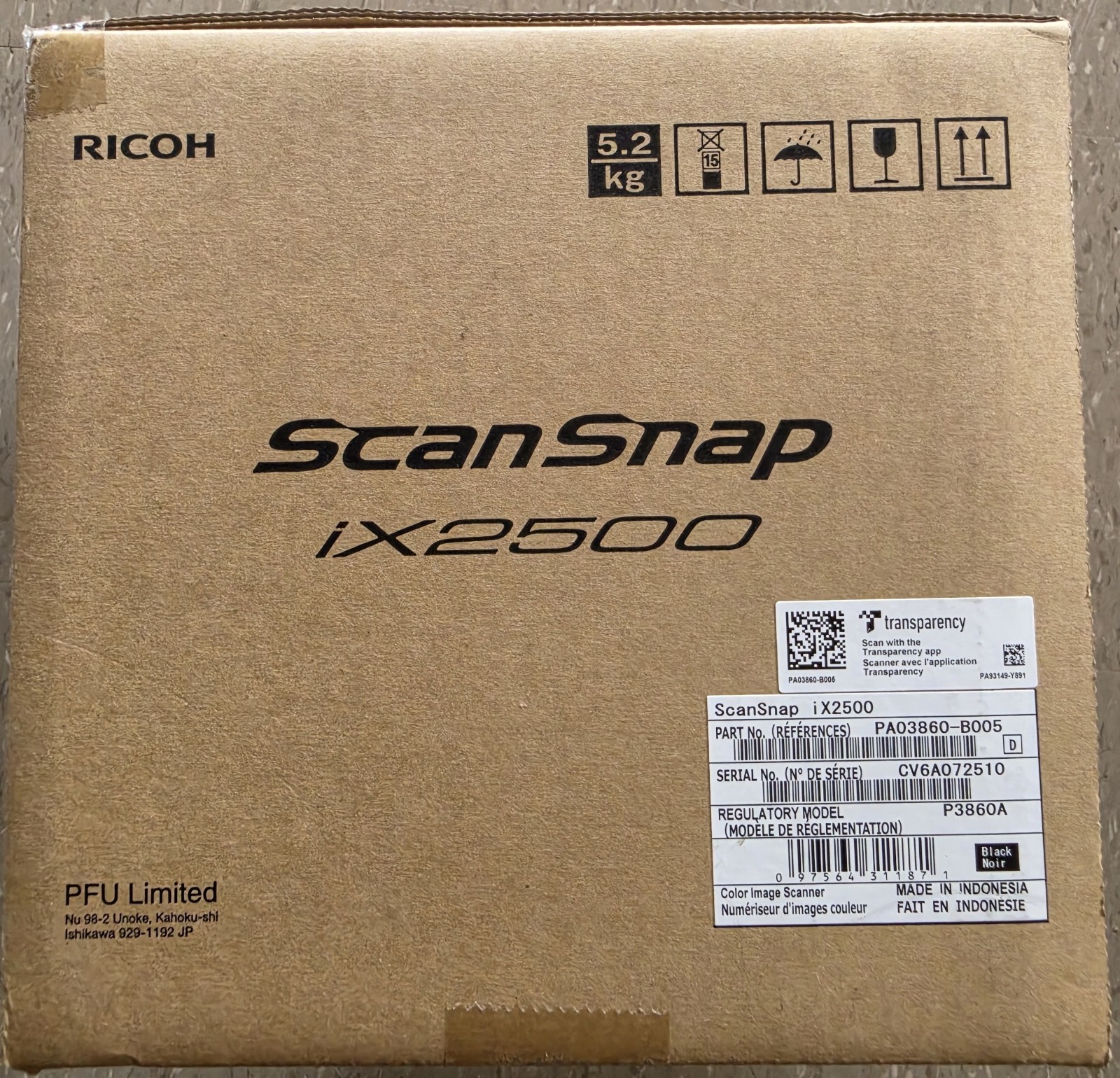 Ricoh ScanSnap iX2500 Sheet Fed Document Scanner (PA03860-B005)