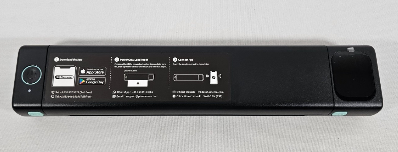 Portable Printer Thermal Inkless Wireless Bluetooth 8.5″ X 11″ A4 Black Compact