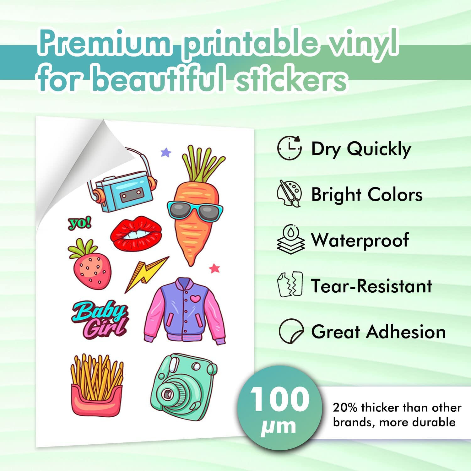 100 Bulk Koala Printable Vinyl Sticker Paper Waterproof Matt White Inkjet Cricut