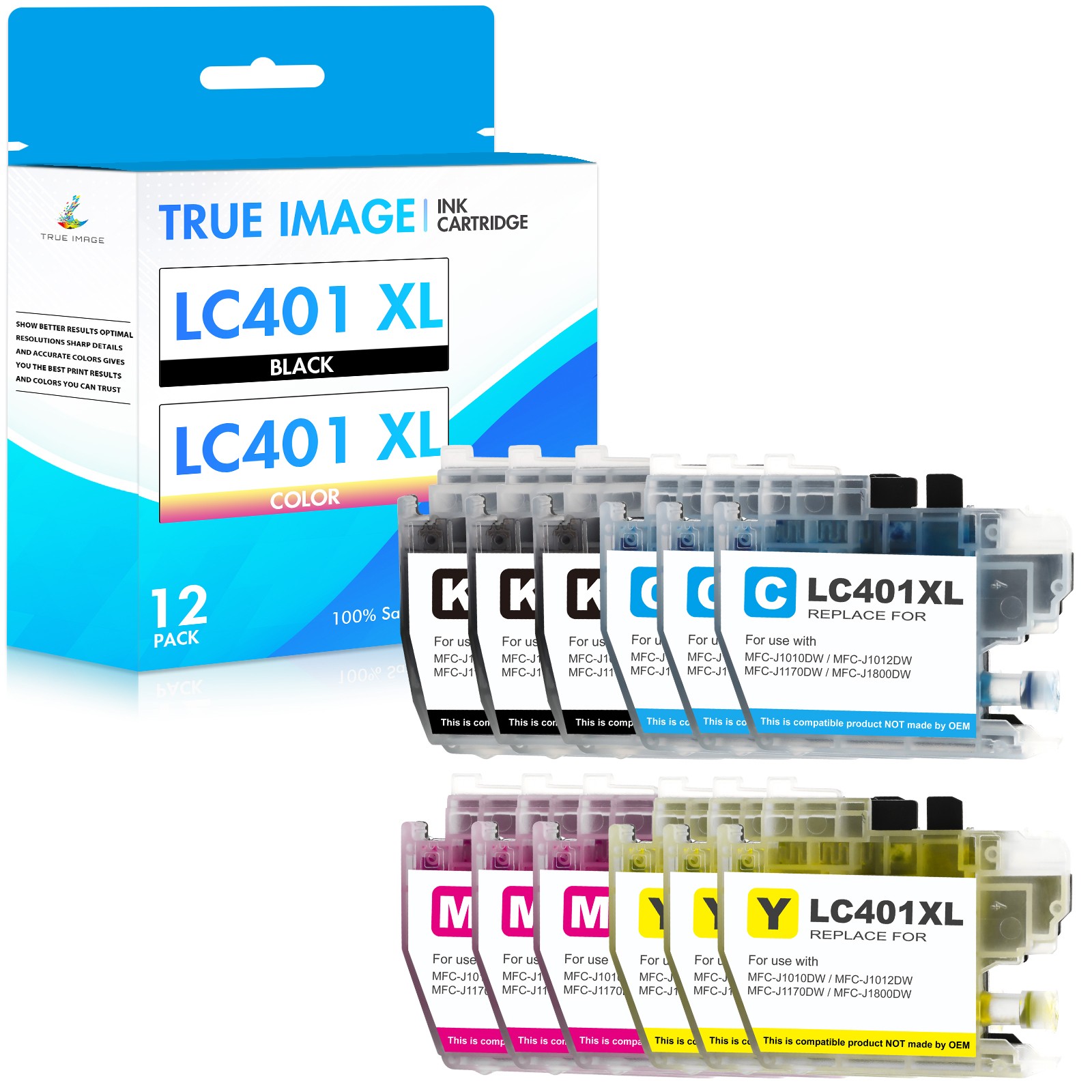 Ink Cartridges fit for LC401 Brother MFC-J1010DW MFC-J1800DW MFC-J1170DW Printer