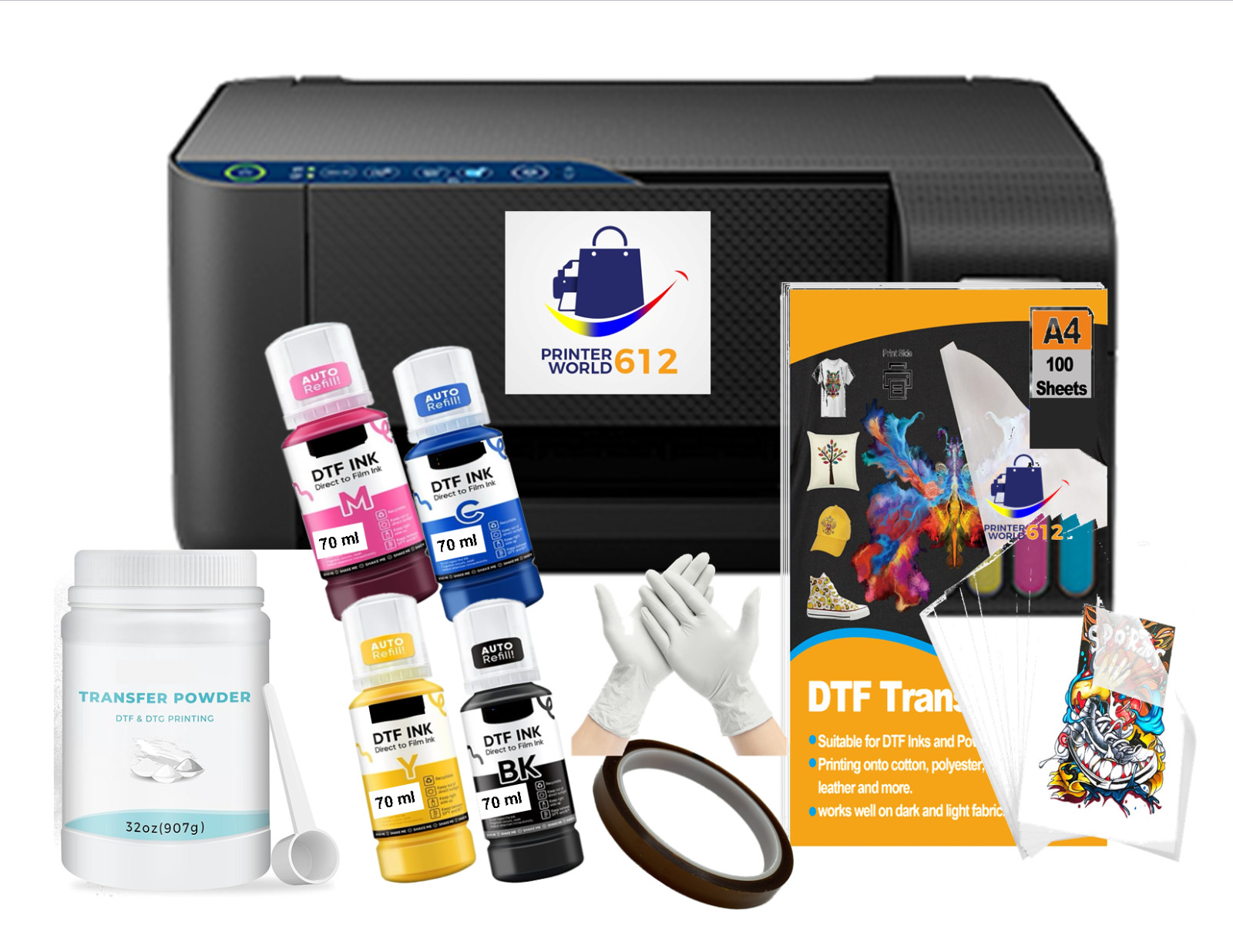 DTF CONVERSION Printer EcoTank ET 2400 Bundle Combo with DTF Ink and Paper