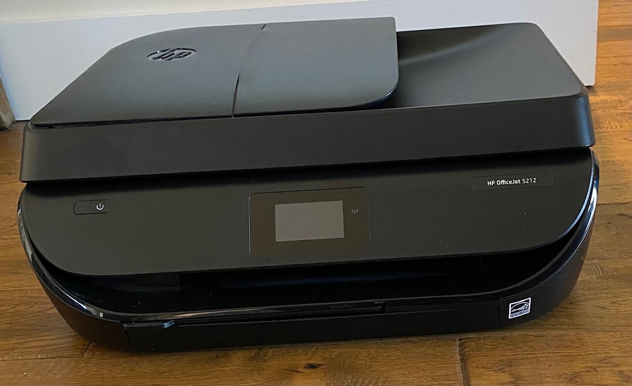 HP OfficeJet 5212 All-In-One Printer Wi-Fi Bluetooth USB Needs Ink Working!
