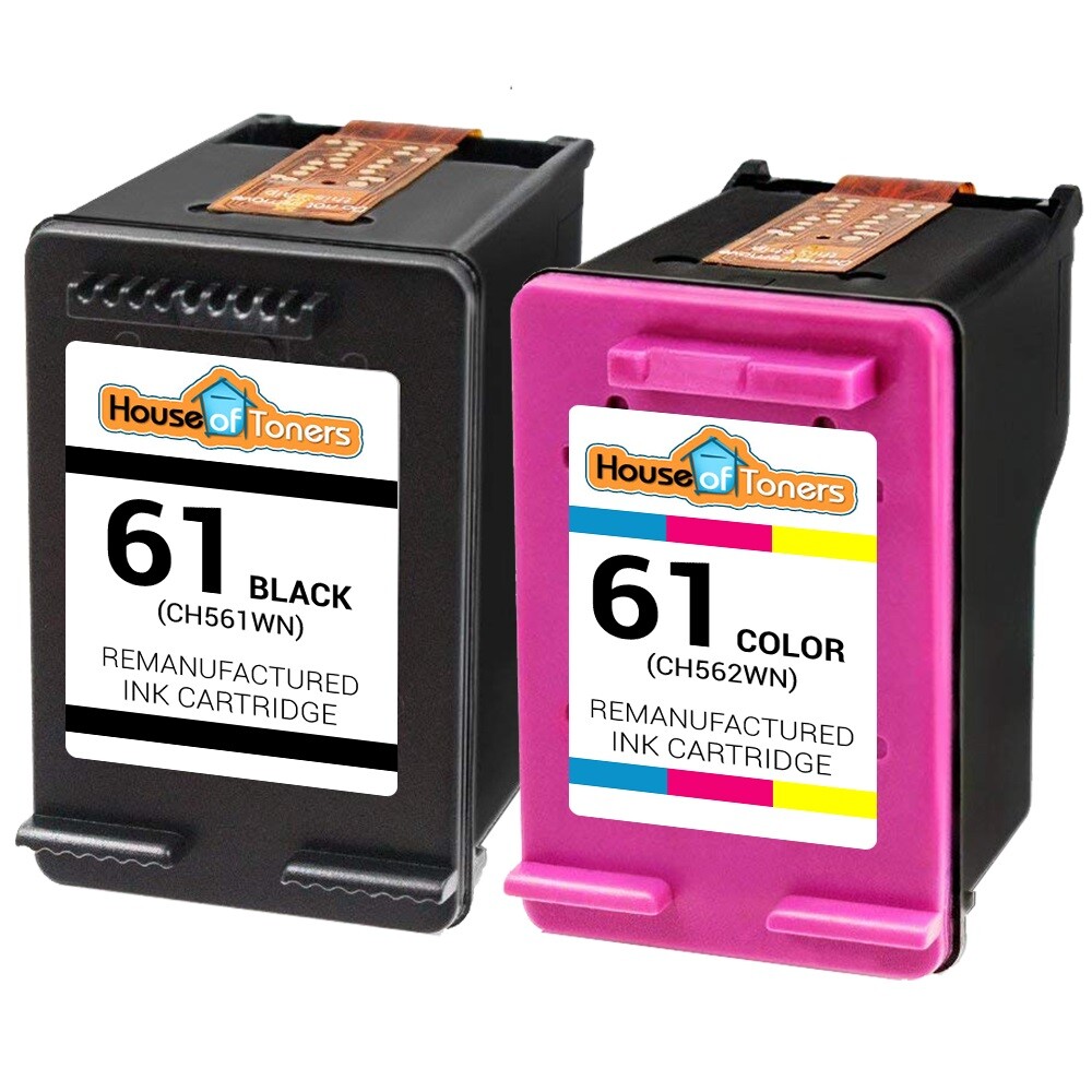 2PK For HP 61 Ink Cartridge 1-Black & 1-Color ENVY 4500 4501 4505 5530
