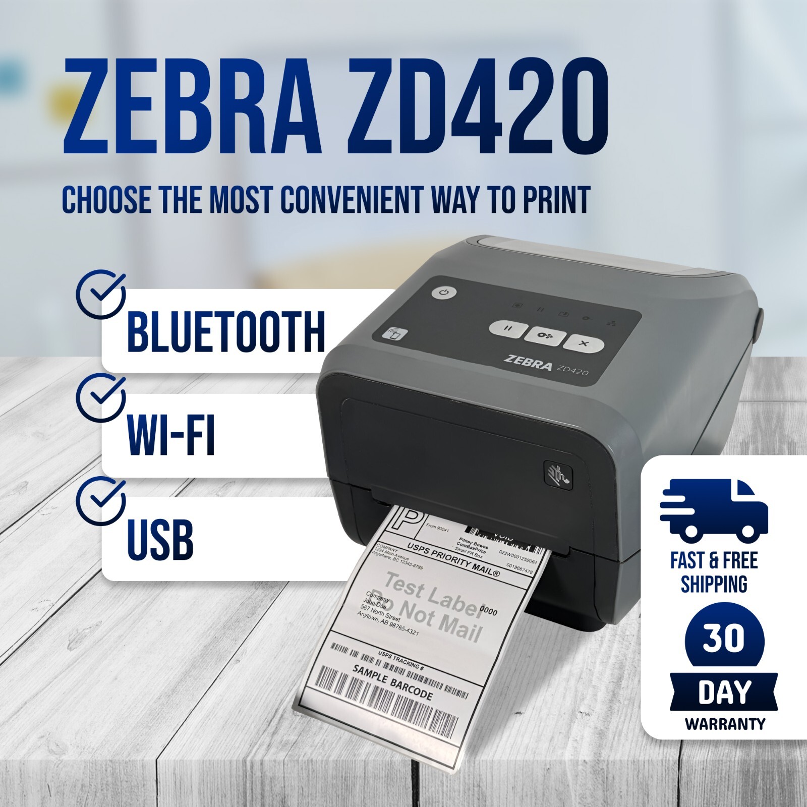 Zebra ZD420 Mobile Shipping Label 4×6 Printer 300 dpi USPS UPS FedEx Ebay Amazon