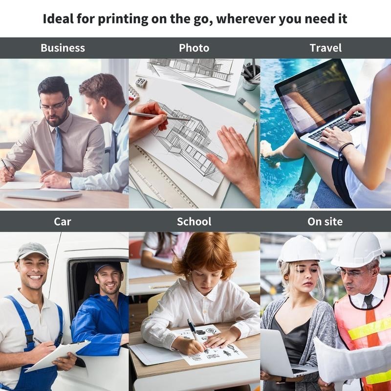 JADENS Portable Thermal Printers Wireless for Travel,Support 8.5″ X 11″ USLetter