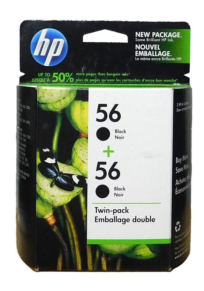 HP 56 C9319FC Black Ink Cartridge 2-Pack DeskJet 5550 PSC 1200 2110 – New in Box