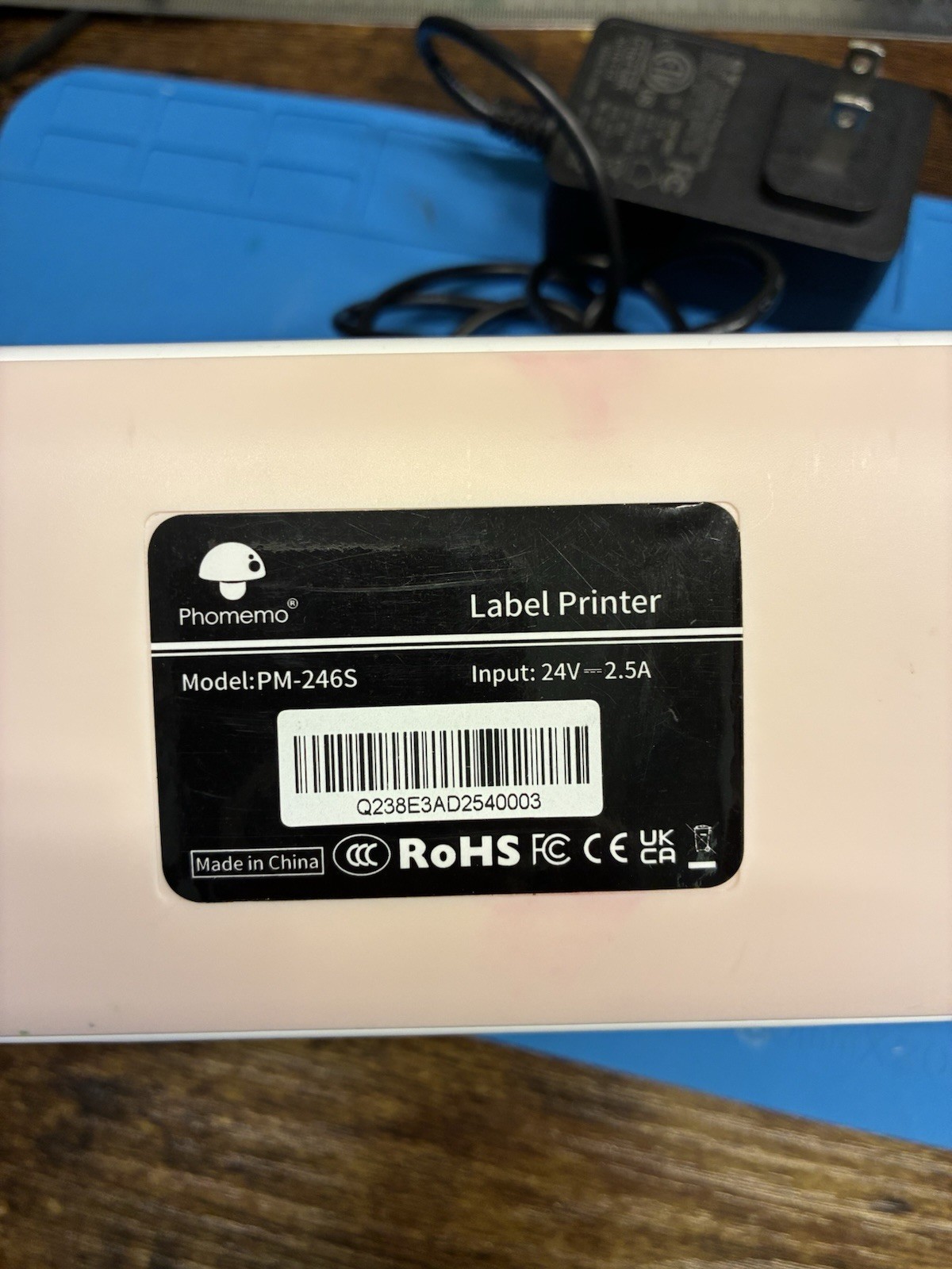 Phomemo PM-246S Label Printer – USB Connection / Used / Pink / See Description