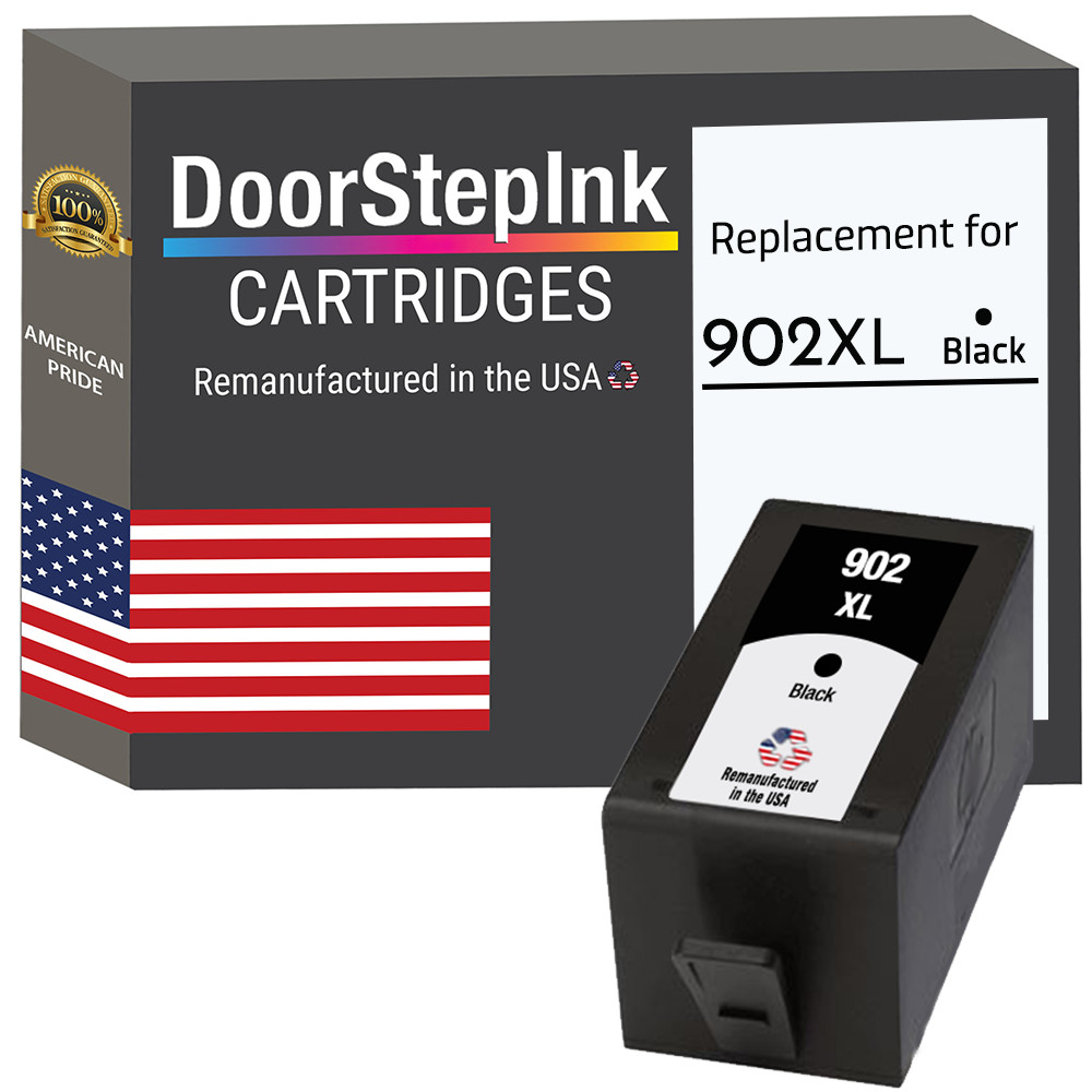DoorStepInk Remanufactured In The USA For HP 902XL Black