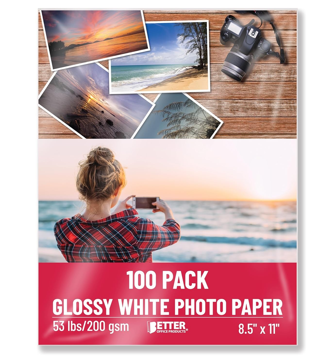 Glossy Photo Paper 8.5 x 11 Inch 200 gsm Photo Printing Paper 100 Sheets