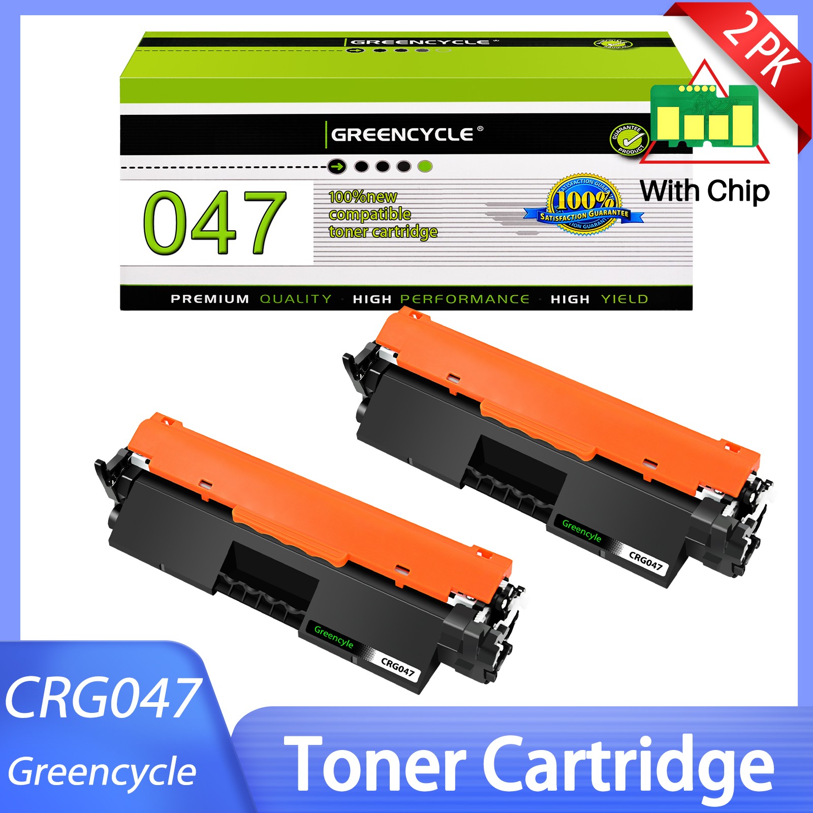 2PK CRG047 Toner Cartridge Black Fit for Canon imageCLASS MF112 LBP112 MF113W