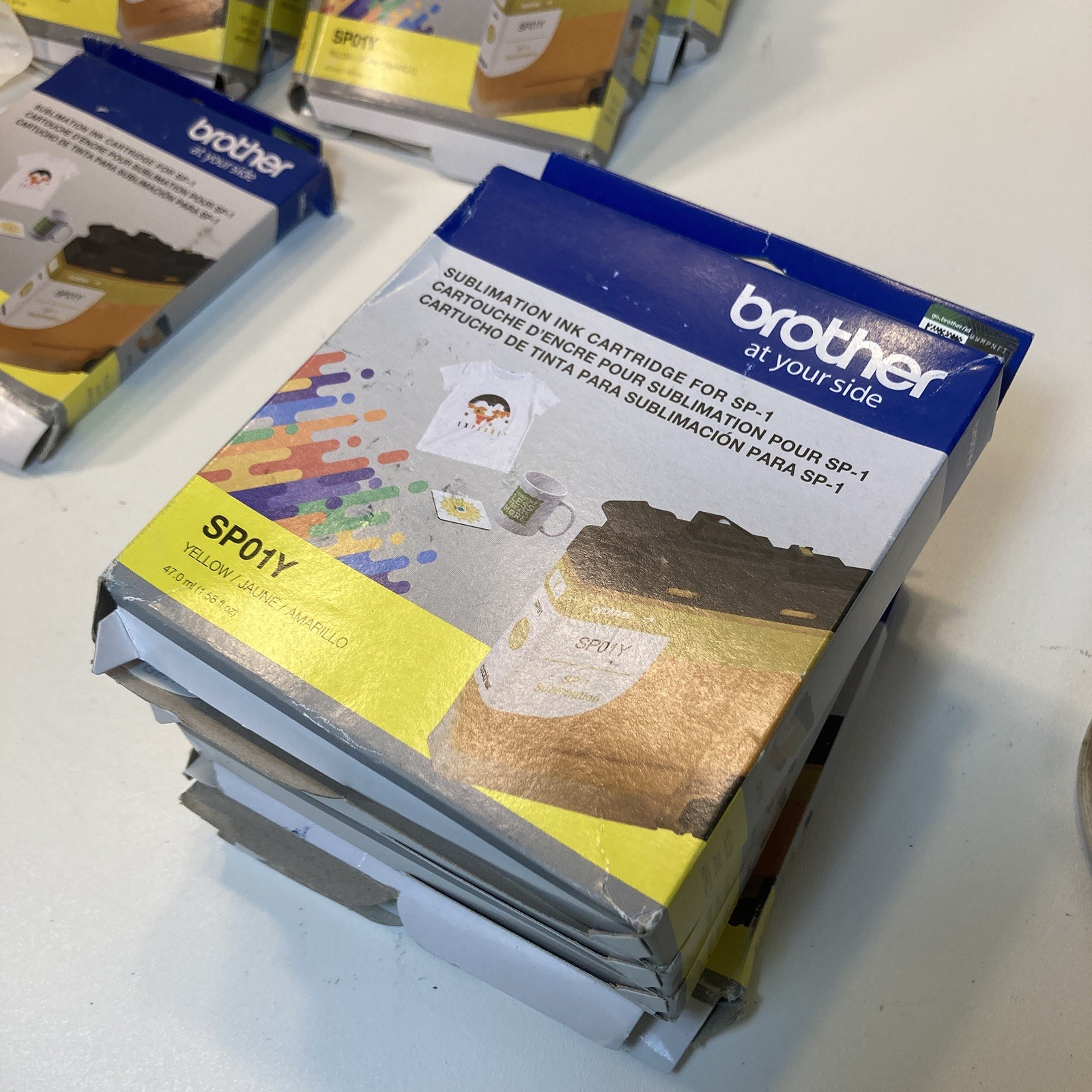 🟡 Lot of 5 Brother SP01Y Genuine Sublimation Ink Cartridges – Yellow – Sealed