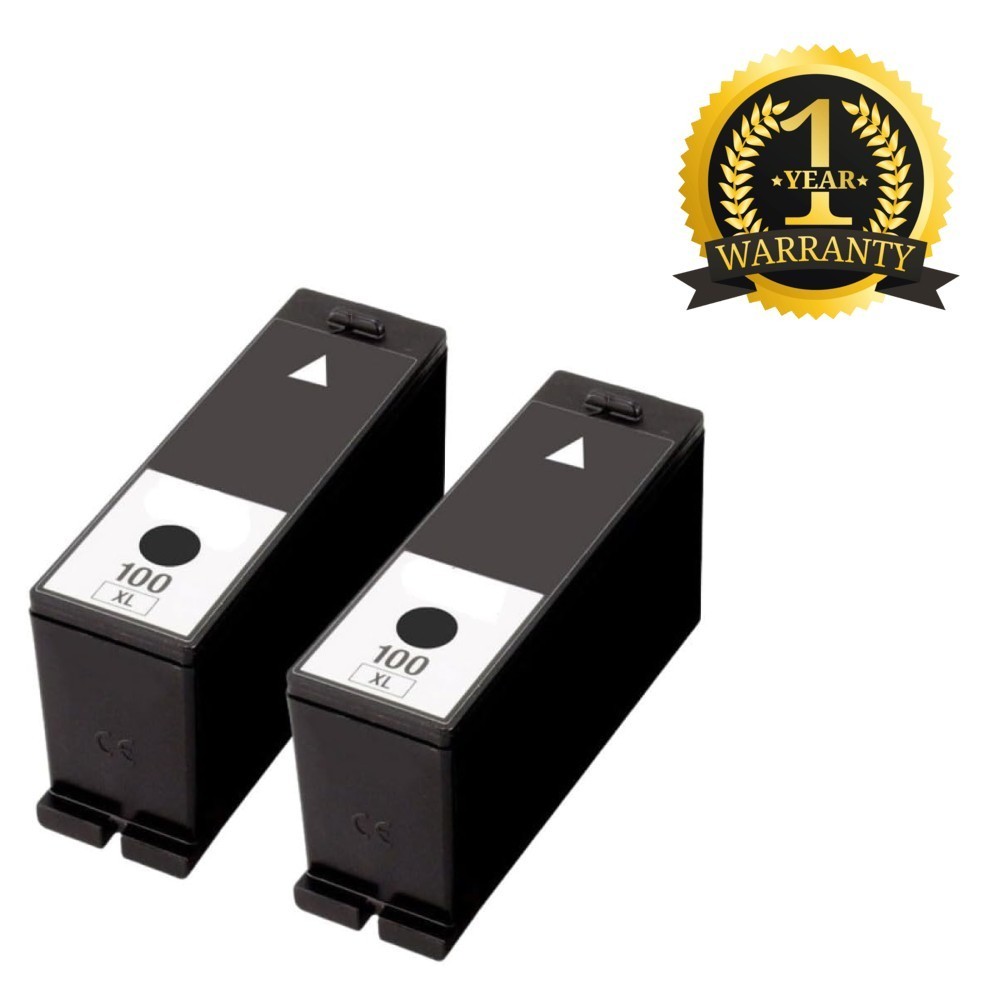 2PK 14N1068 Black Ink Ctg Compatible for Lexmark (100) Impact S301, Impact S305,