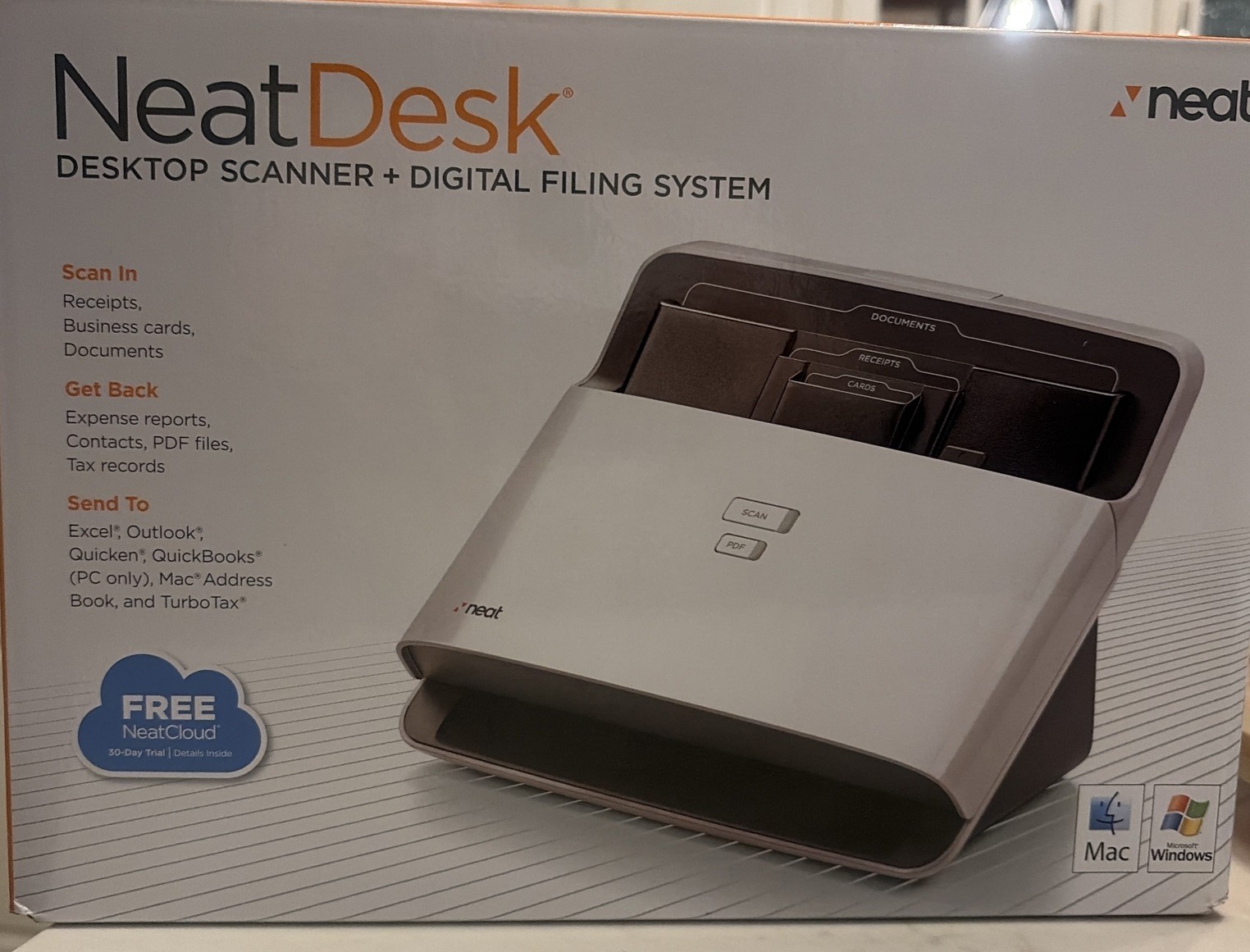 Neat Desk ND-1000 ADF Duplex Sheetfed Desktop Scanner USB 2.0 AC Adapter – NIB!