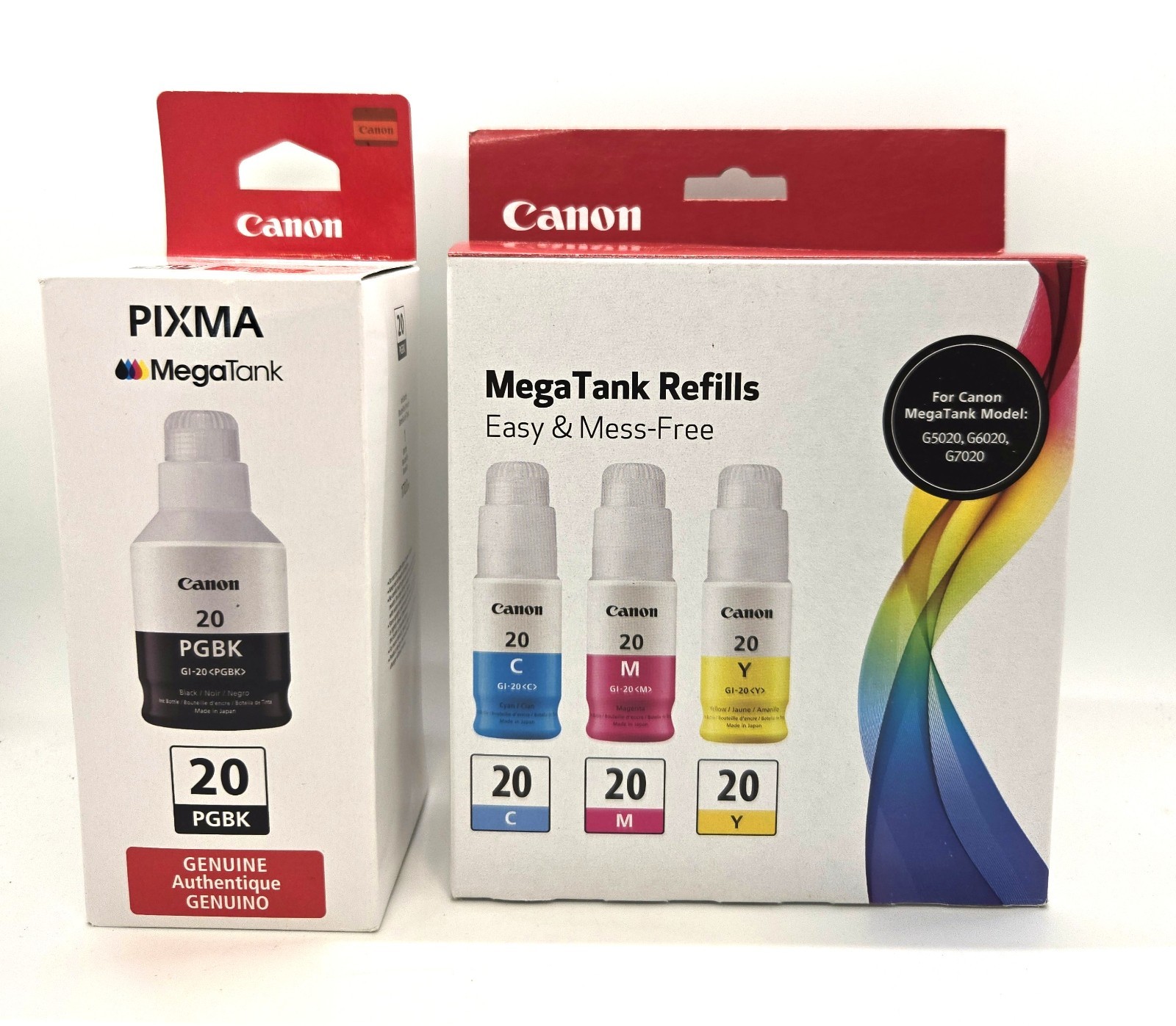 Canon (Brand Name) MegaTank Refills GI-20 CMY and PGBK Models G5020 G6020 G7020