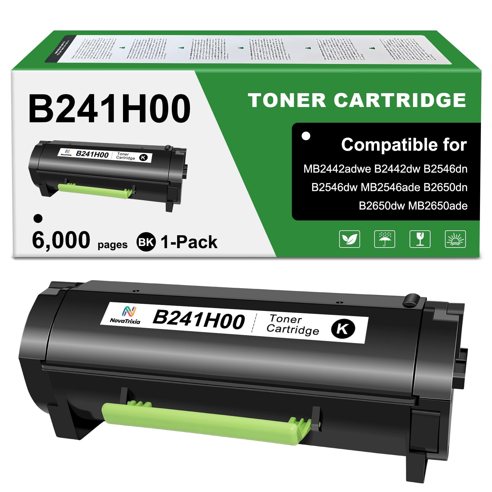 B241H00 Toner Cartridge B231000 Black Toner High Yield 6,000 Pages 1-Pack