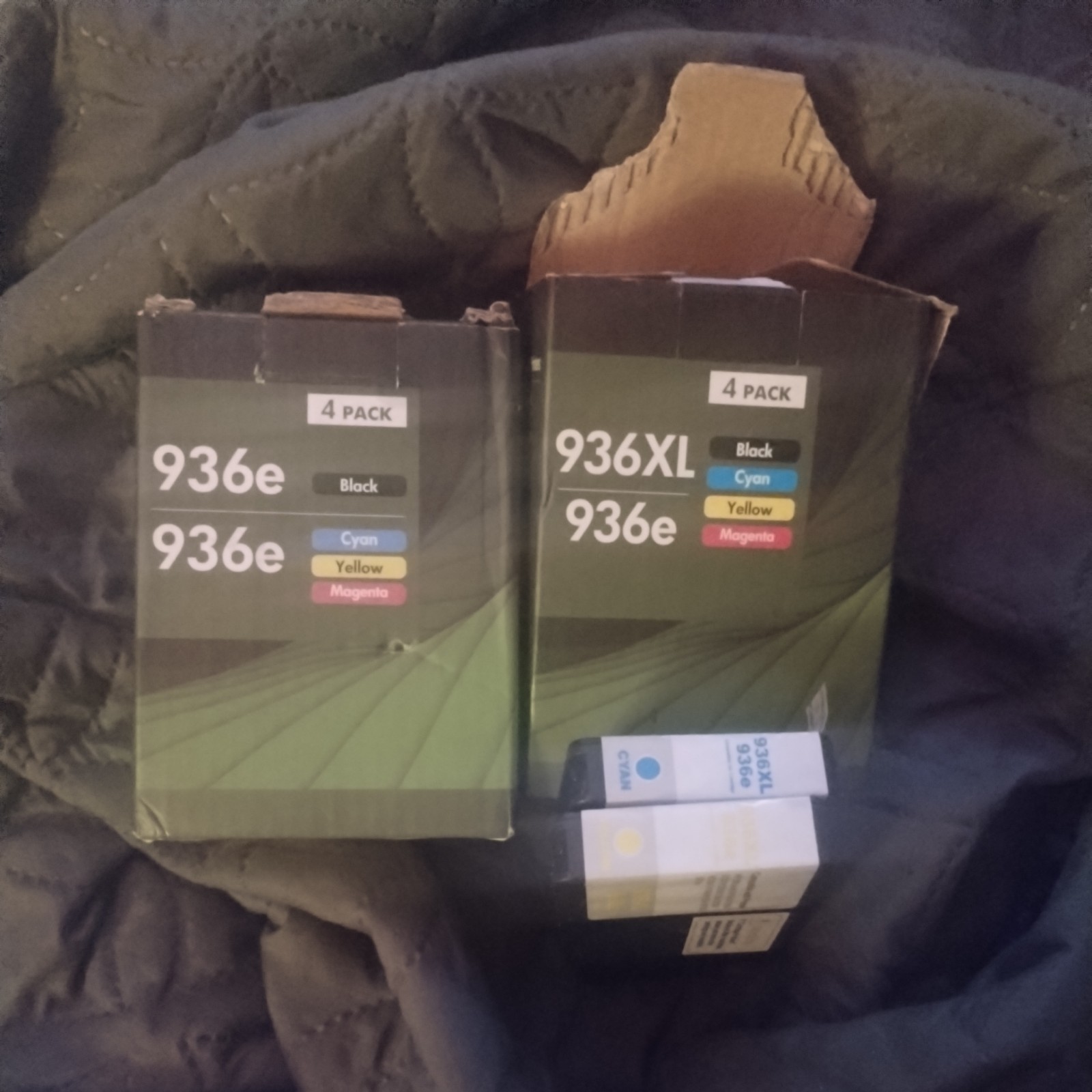 936e Ink Cartridge 4-Pack and 936XL 936e ( yellow and Cyan)