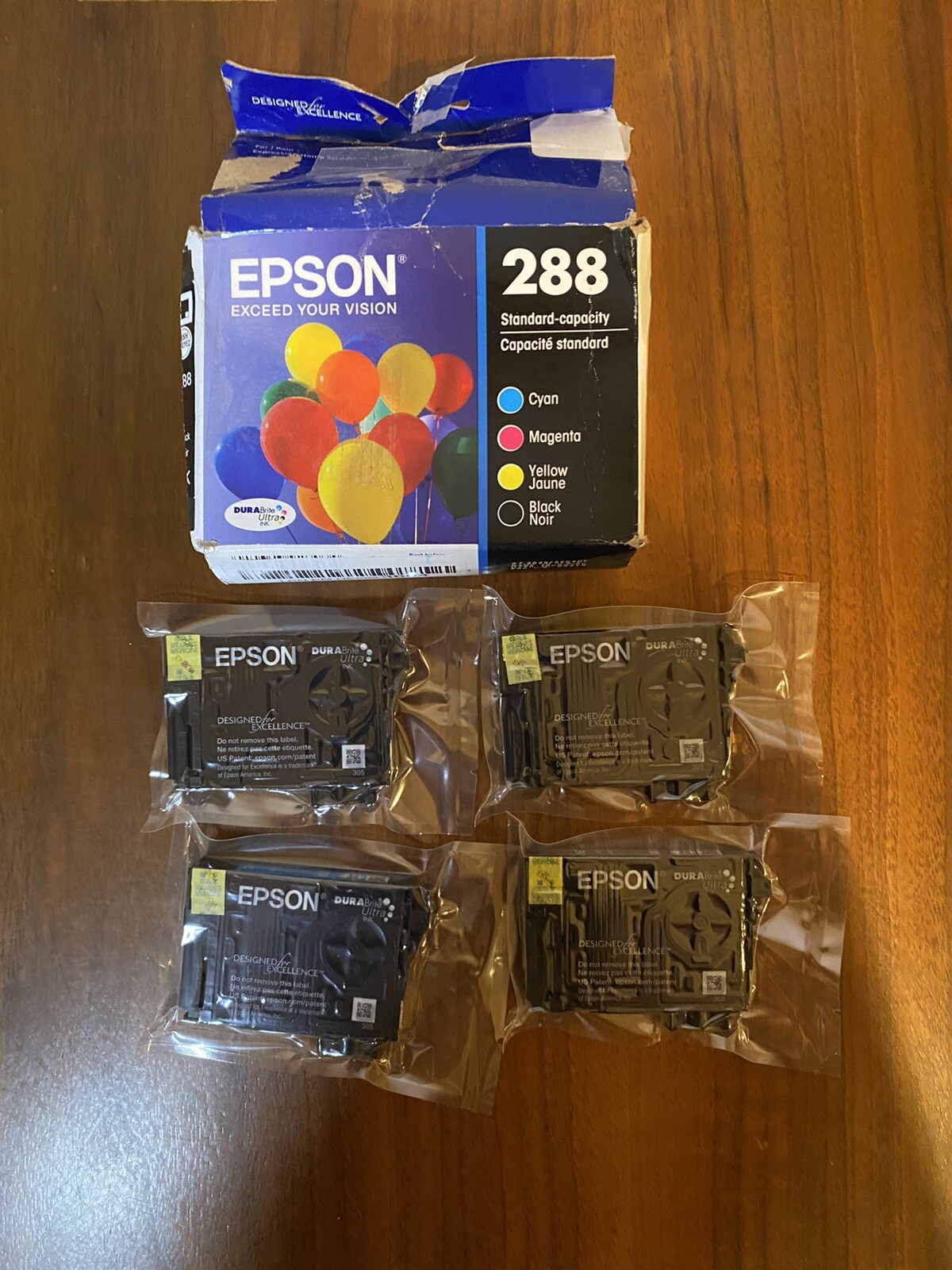 Epson 288 Cyan Magenta Yellow Ink Cartridges T288520 Exp 07/2025 – SEALED