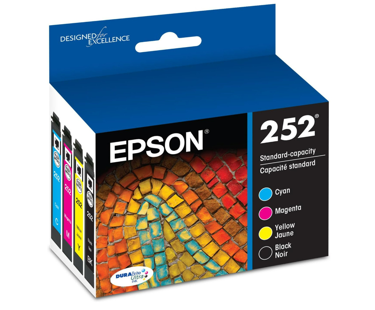 Epson 252 4pk Combo Ink Cartridges – Black/Cyan/Magenta/Yellow (In Date) NEW !!