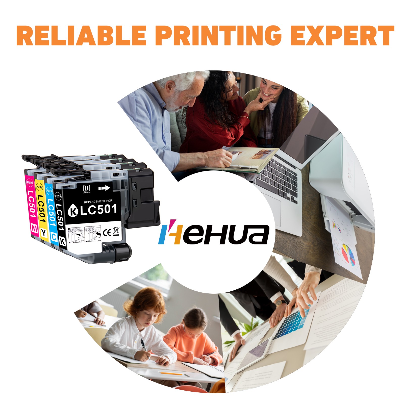 4pk LC501 Ink Cartridges Compatible For Bro MFC-J1260DW MFC-J1410DW MFC-J1360DW