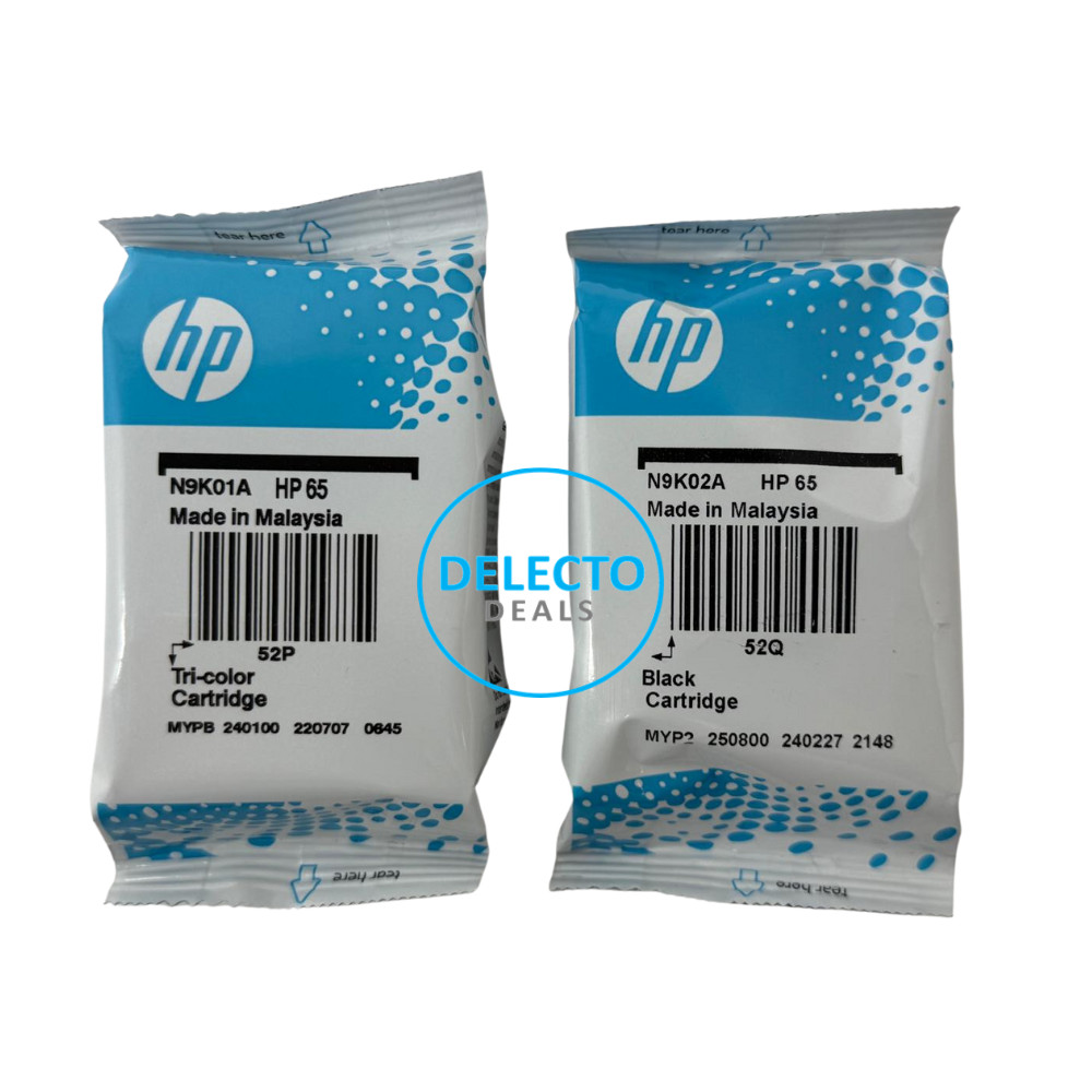 GENUINE 2-pack HP 65 Black & Tri-color Ink Cartridges T0A36AN#140 NEW