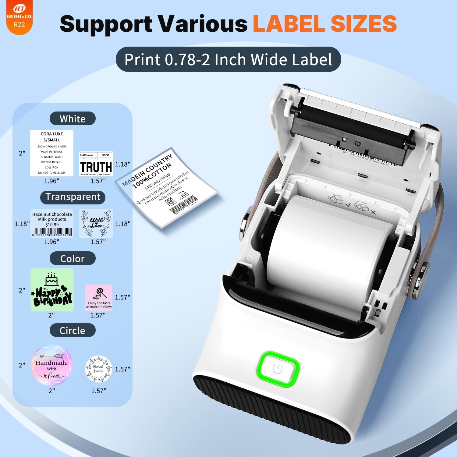Bluetooth Label Maker Machine with Tape, Thermal Label Printer for Office, Sm…