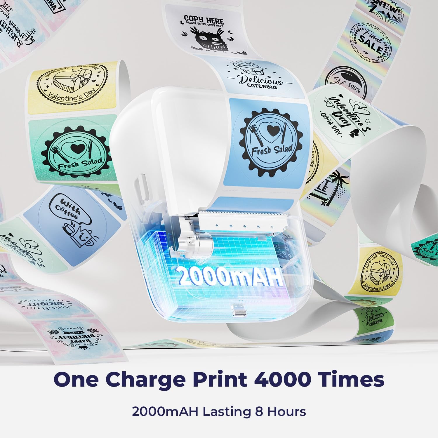 MUNBYN 6-in-1 Label Printer & Sticker Printer, Bluetooth Thermal Printer for Pho