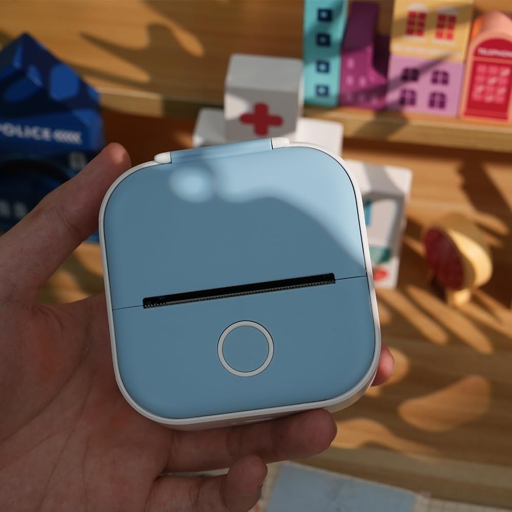 Mini Sticker Printer,Inkless Bluetooth Thermal Label & Photo Printer with App