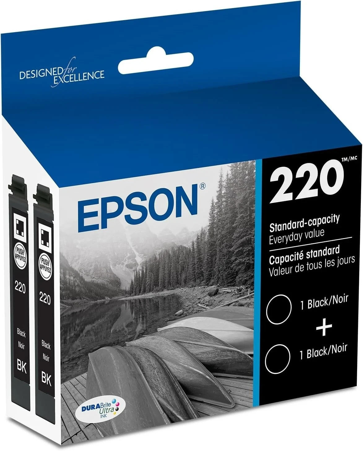 Epson 220 2pk Combo Ink Cartridge – Black (Choose Exp Date) NEW SEALED !!!