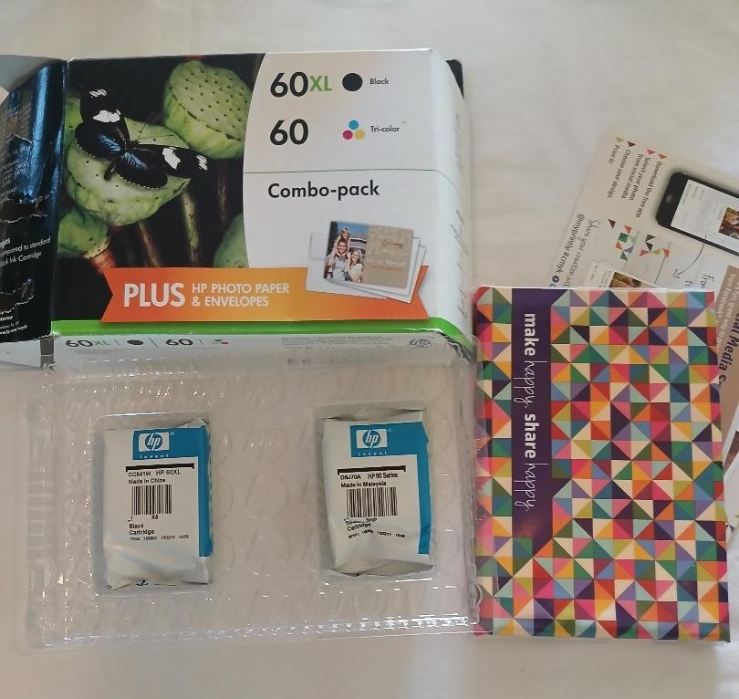 2017 New Genuine HP 60XL Black and 60 Tri-Color Ink Cartridges Combo Pack