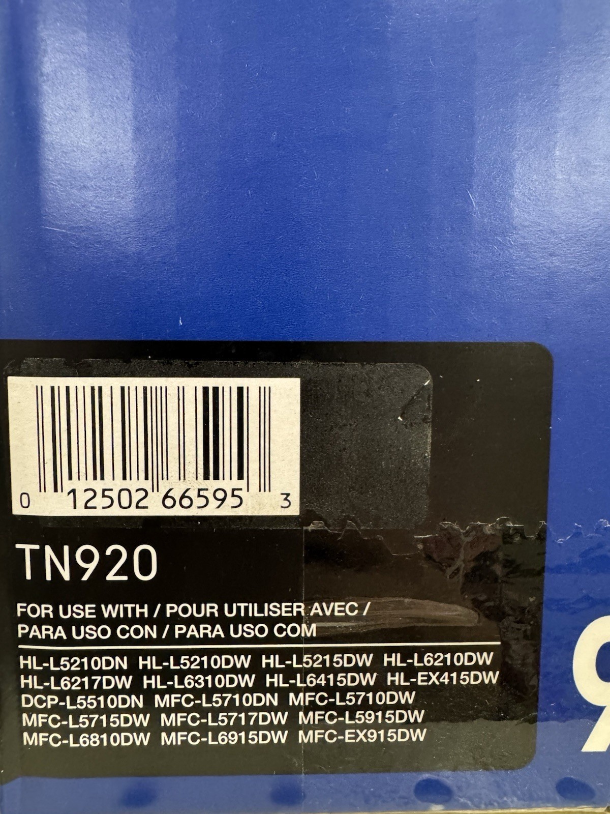 Brother Genuine TN920 Black Toner Cartridge TN-920 Sealed Deformed Box. A13