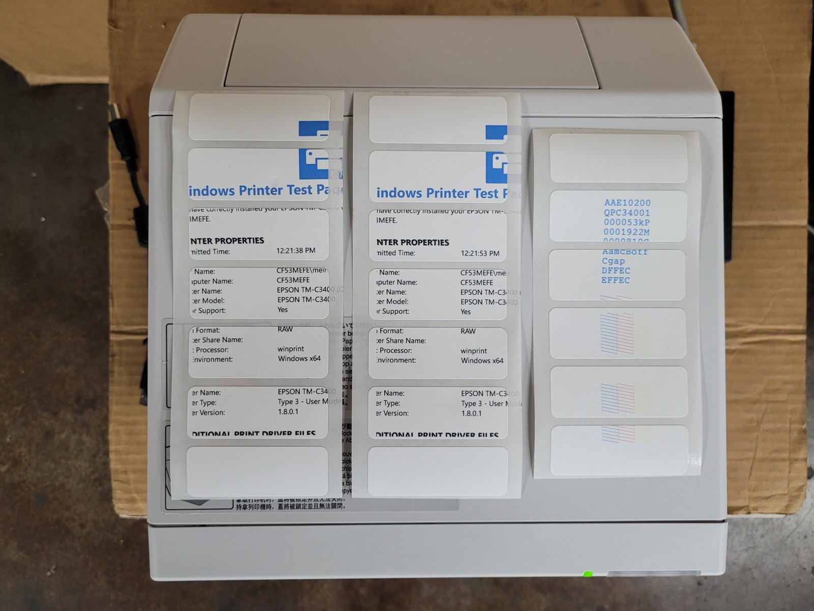 Epson ColorWorks TM-C3400 Color printer Working Excellent Fully Tested No Ink